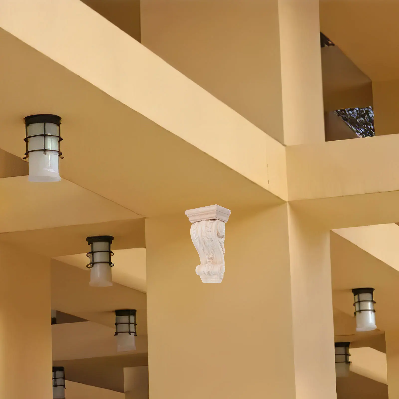 

Carved Wood Corbel Durable Decorative Corbel Rustic Shelf Brackets for Kitchen Fireplace Mantels Doorway Trim Wood Corbels