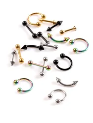 10pcs/lot Design Punk Style Nail Parts Piercing Alloy Studs Metal Curve Arrow Rivet Decoration Nails Art Accessories Nail Charms