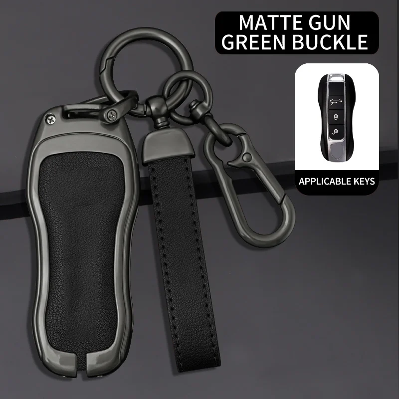 

Alloy Leather For Porsche Panamera Macan 718 Taycan 911 Cayman Boxster 9ya 971 Remote Smart Car Key Case Cover Fob Accessories