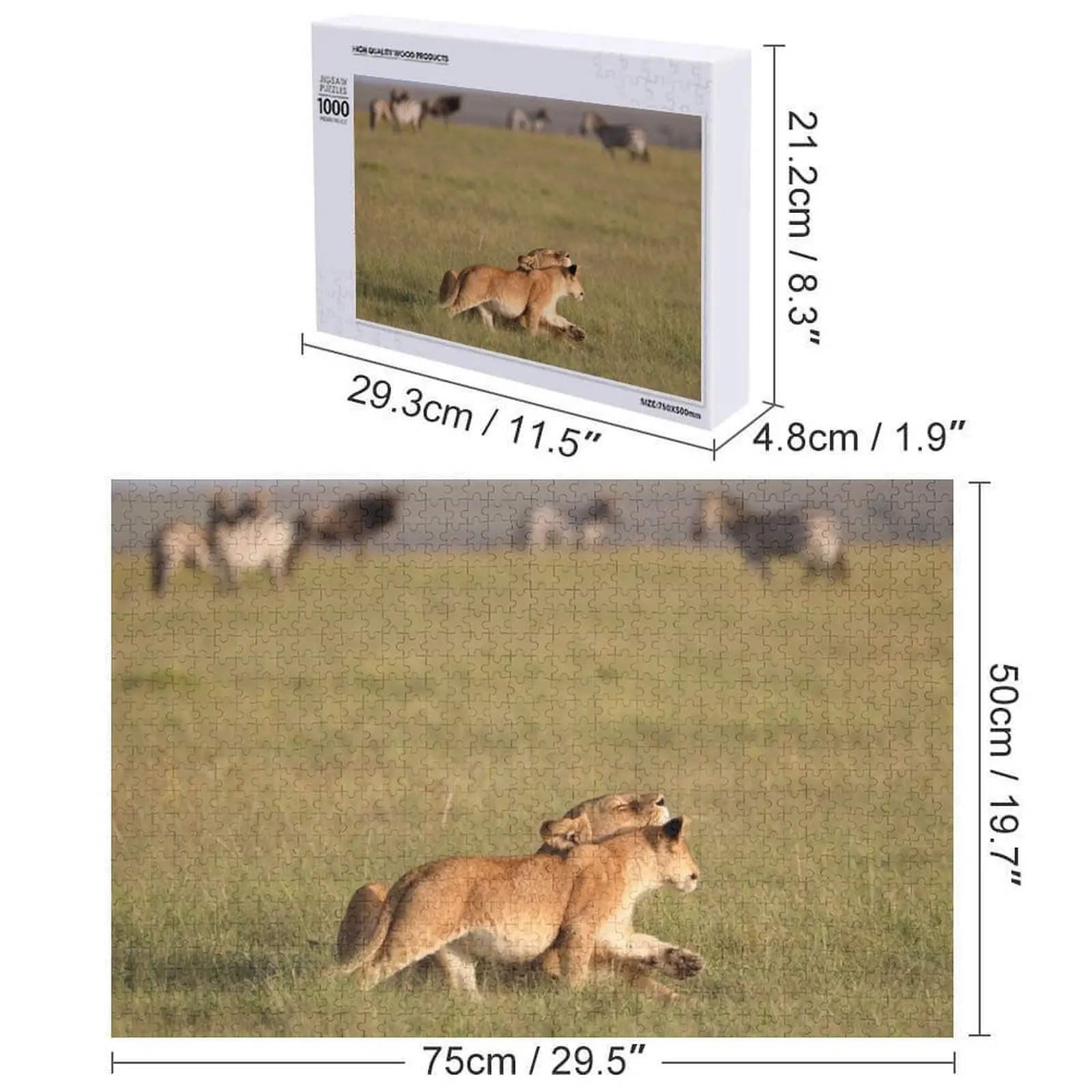 小さなライオン愛のジグソーパズル 子供向けにカスタマイズされたカスタム木製名前カスタマイズされたおもちゃ子供向けパズル