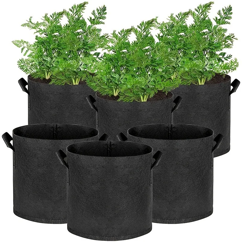 AMKOY 1-30 Gallon Fabric Garden Potato Grow Container Bag Plant Seed Growing Bag Flower Pots Vegetable Planter Tool with Handle