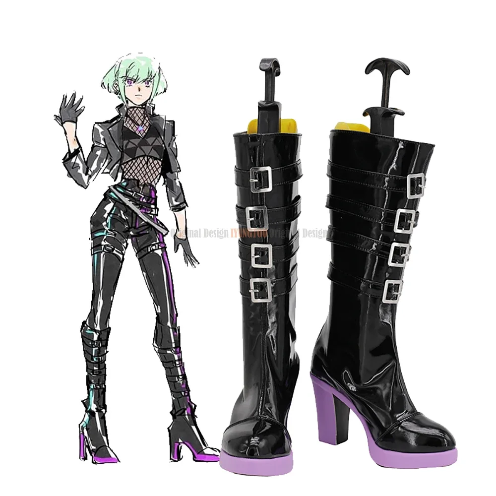 PROMARE Lio Fotia Cosplay Boots High Heel Black Shoes Custom Made for Unisex