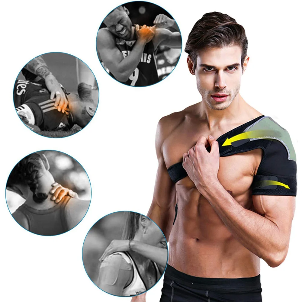 Adjustable Shoulder Support Brace Compression Wrap Strap for Torn Rotator Cuff,AC Joint Pain Relief,Dislocated Shoulder,Injuries