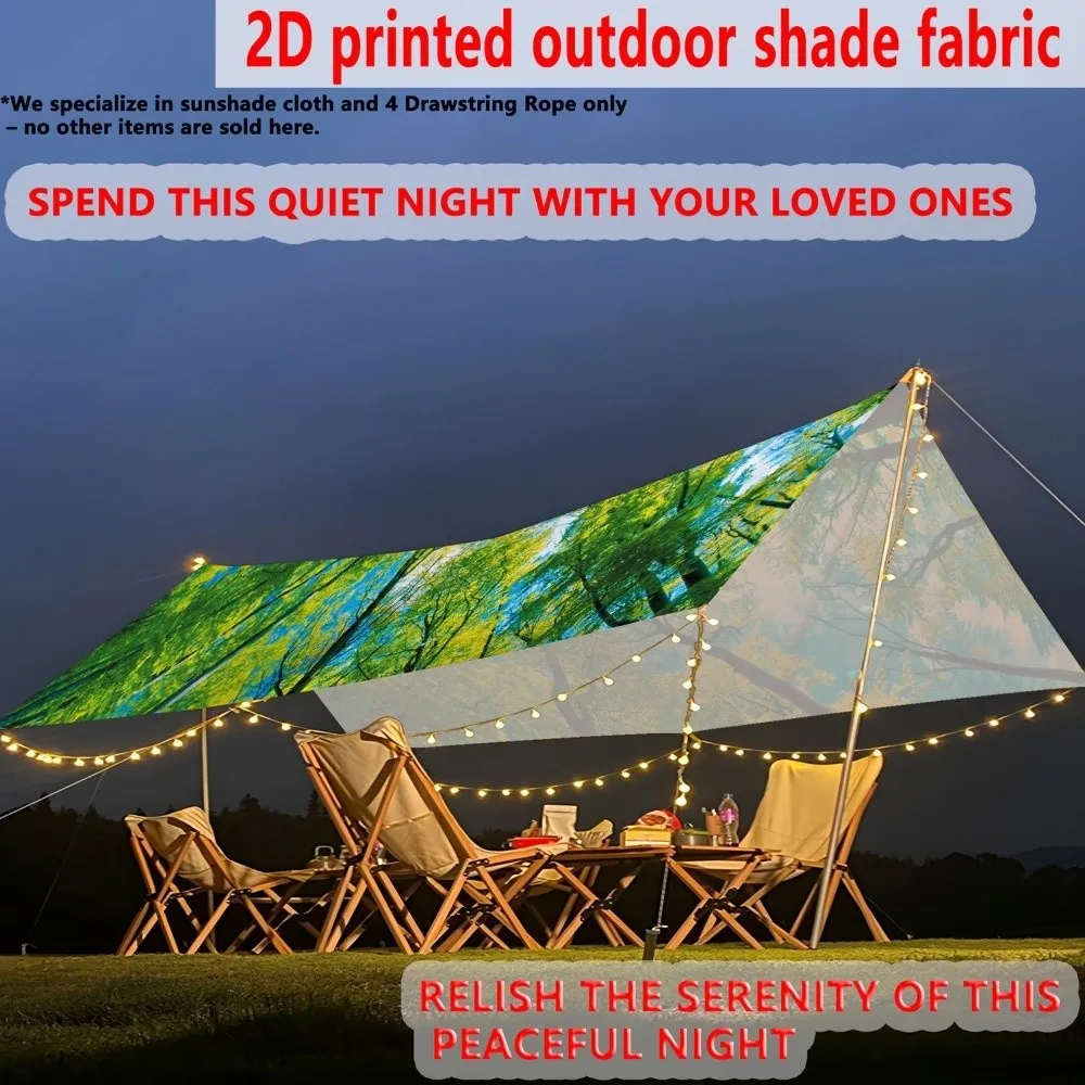 Durable Floral Printed Canopy Cloth Cover Dacron Bohemian Style Sunshade Ceiling Cover UV Resistant Outdoor Canopy Cover Patio