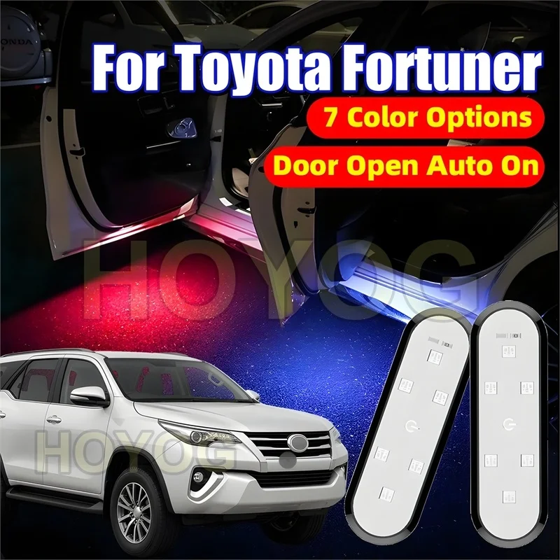 Fit for Toyota Fortuner 2015-2026 USB Rechargeable Car Door Welcome Lamp for Ground Lighting with No Wiring Required