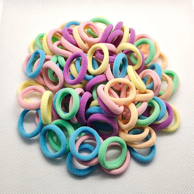 100 Stück/Set Bunte Nylon-Haargummis für Mädchen, Pferdeschwanzhalter, Haarbänder, Gummibänder, Haarringe, Kinder-Haaraccessoires – Detail 10