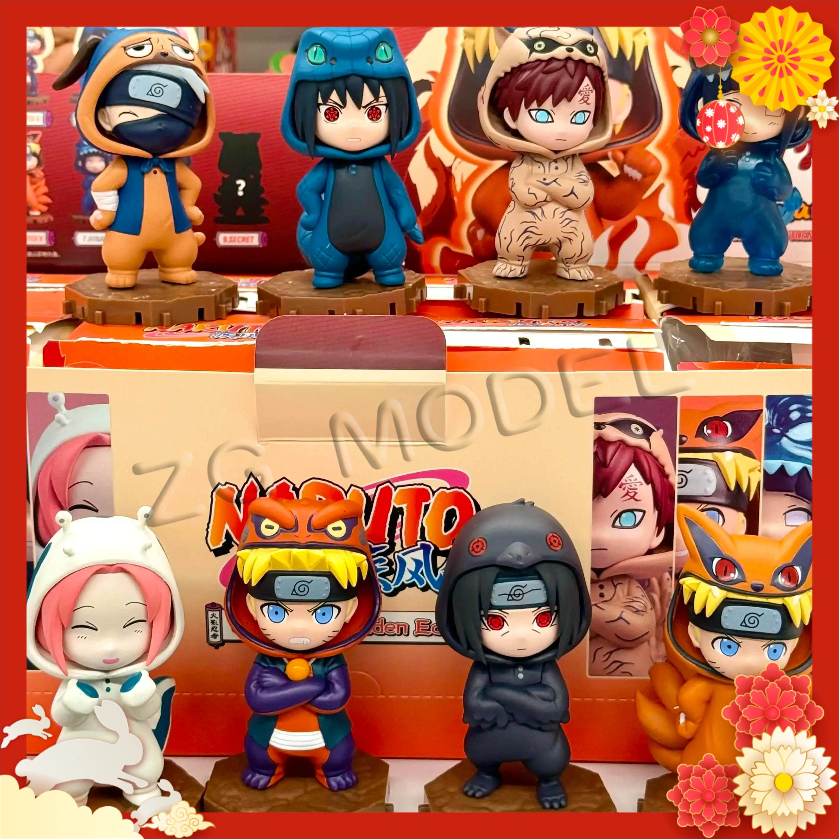 100% genuino Bandai Naruto Kakashi BNFIGUREQ Pajamars serie Naruto Sasuke Shippuden versión Q figura colección regalos
