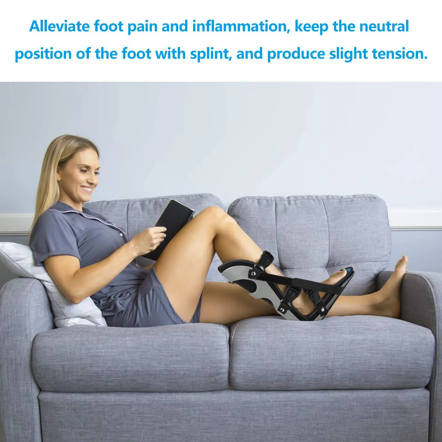 A84G-Plantar Fasciitis Night Splint Foot Support Boot Tendonitis Brace For Fascia Tendon And Calf Stretching Heel Bone