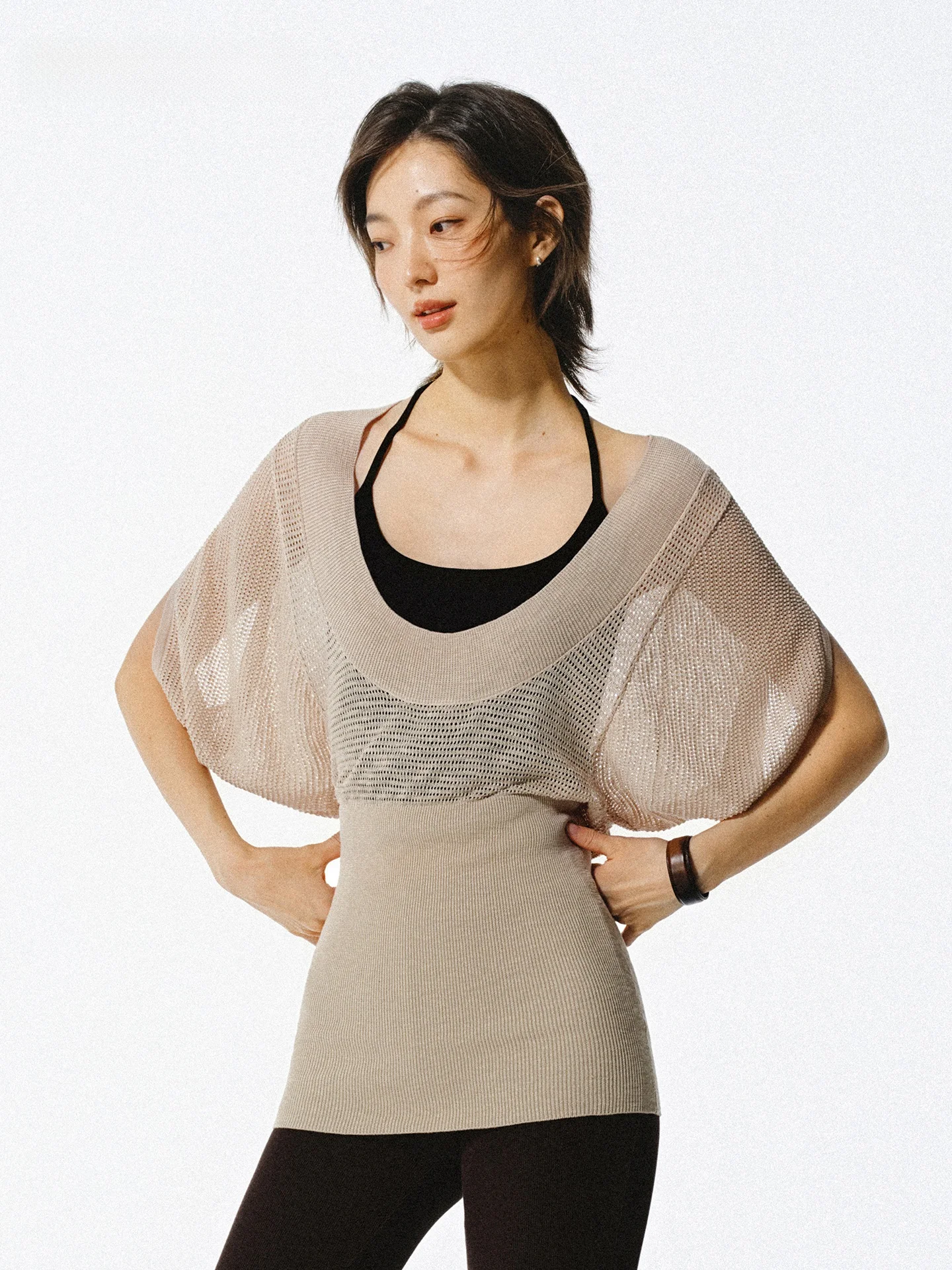 

Asomesome American Sle, большая полая вязаная накидка с v-образным вырезом, женская летняя дышащая конструкция ort Sve с длинной талией...