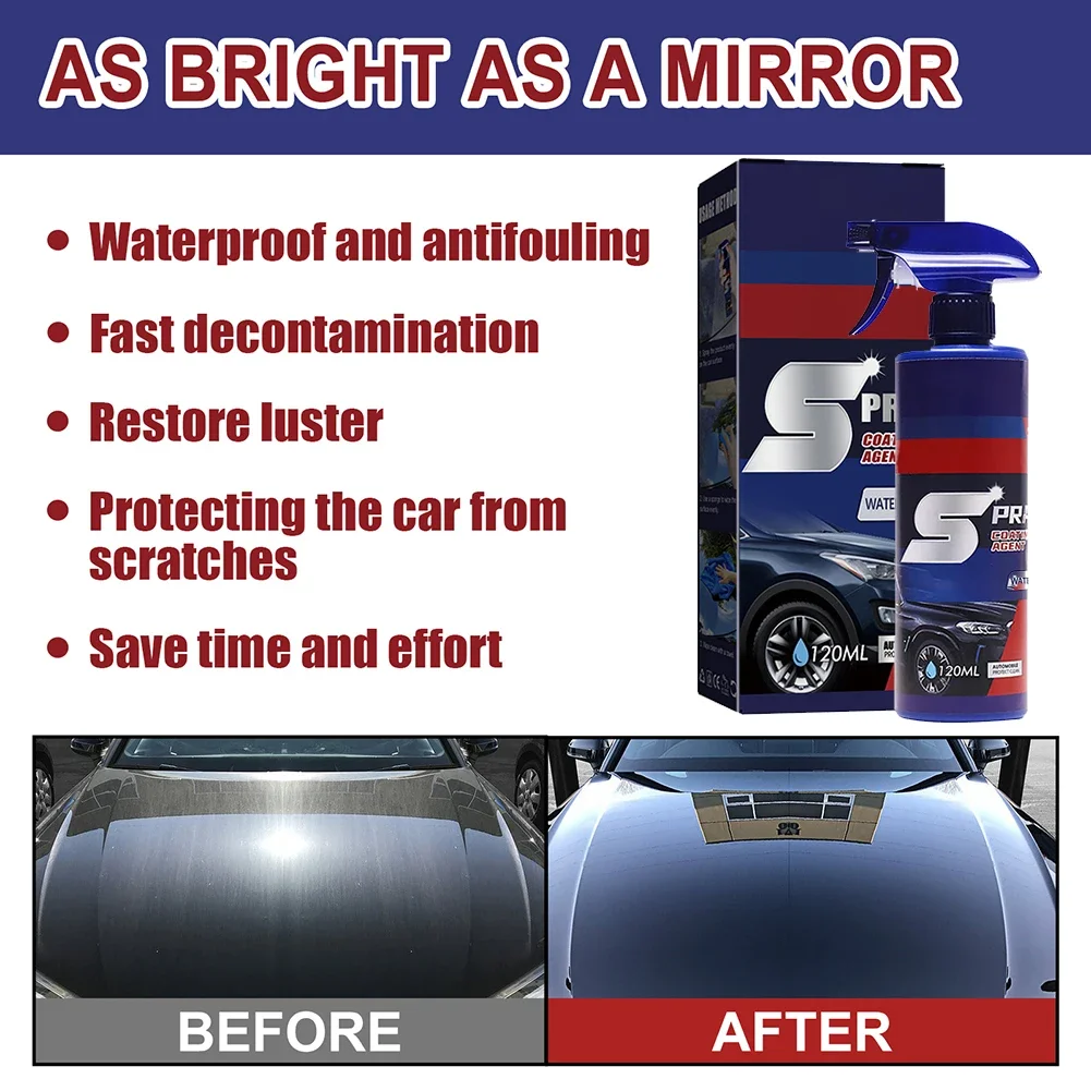 3 In 1 Car Paint Repair Ceramic Coating Spray High Protection Nano-coating Spray Auto Hydrophobic Polish Paint Cleaner