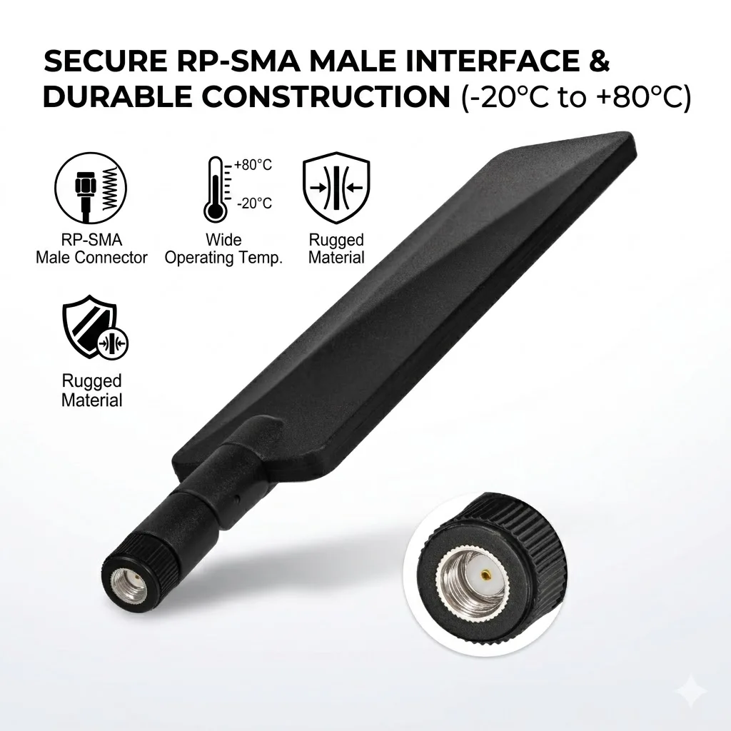 Bingfu 2pcs Tri-band WiFi 2.4GHz 5GHz 6E 8dBi MIMO RP-SMA Antenna for WiFi Router Wireless Network Card USB Adapter Security IP