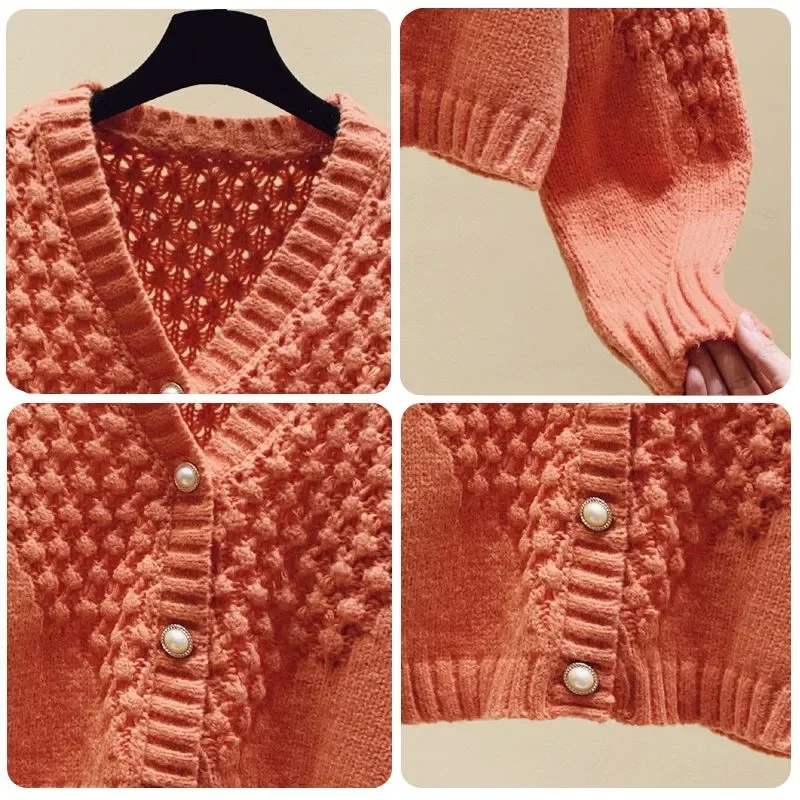 سترة ربيع N لعام 2025 بالأزرار ملابس علوية مرنة ضيقة للنساء محبوكة كورية برقبة على شكل حرف v وأكمام طويلة أناقة ساخنة حلوة غير رسمية للشباب