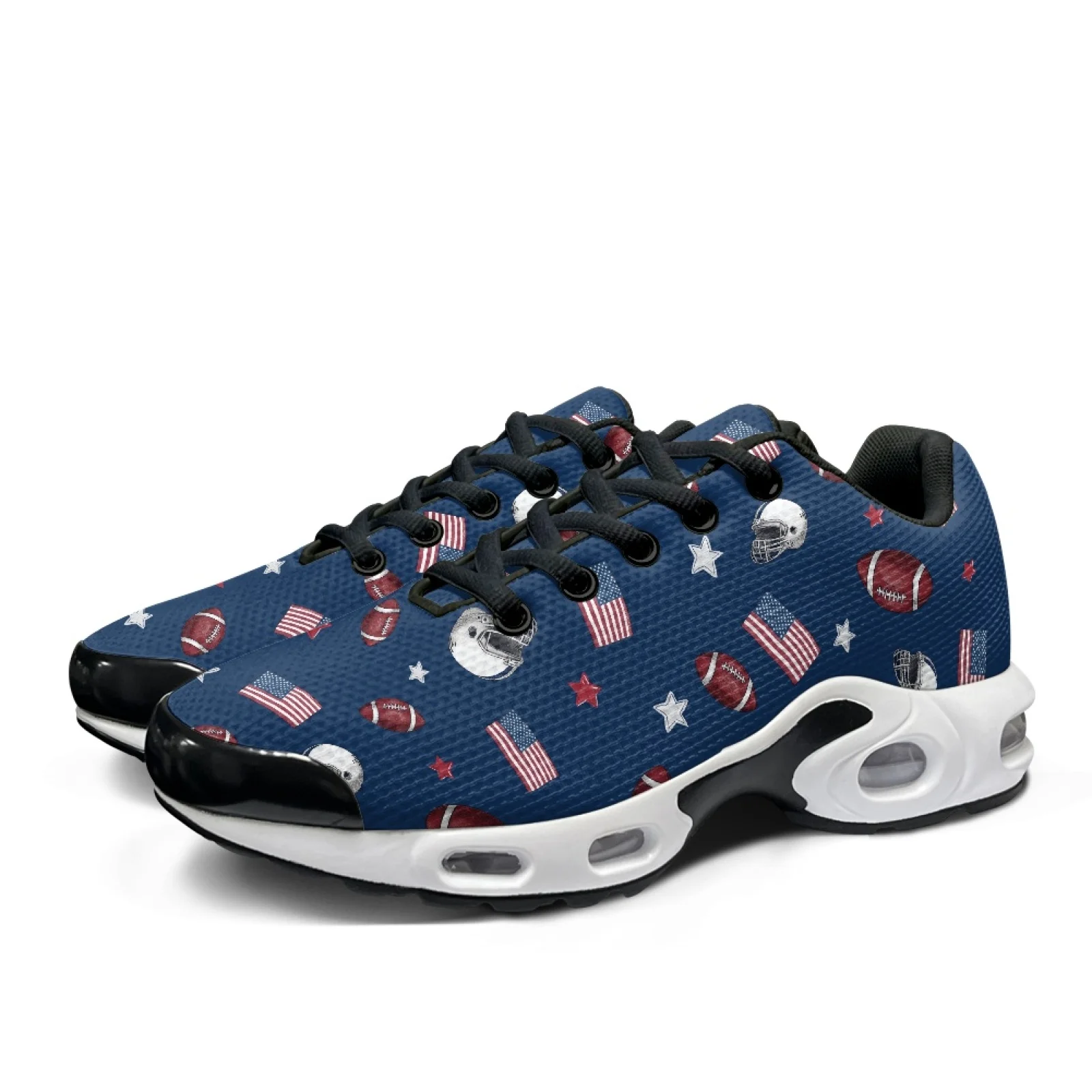 PENSTROLL American Flag Football Print Non Slip Mens Running Shoes for Adult Workout Mesh Fashion Sneakers