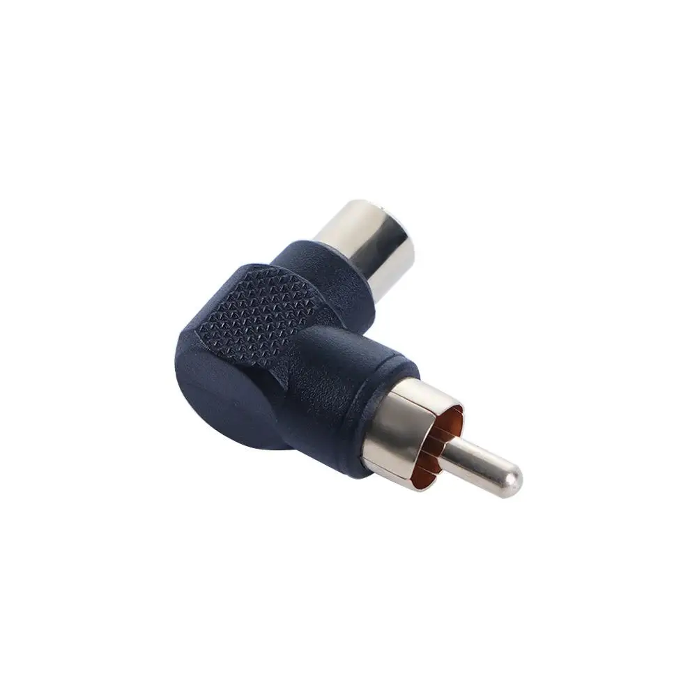 Amplifier Gold Plating Converter L Splitter 90 Degree Right Angle RCA Adapter Male To Female RCA Connector Plug Audio Adapter