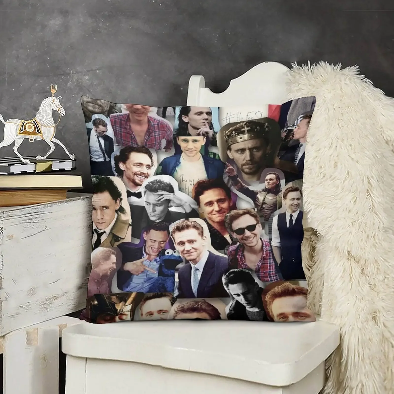 Tom Hiddleston collage Throw Pillow Christmas Throw Pillows Covers Christmas Covers pillow