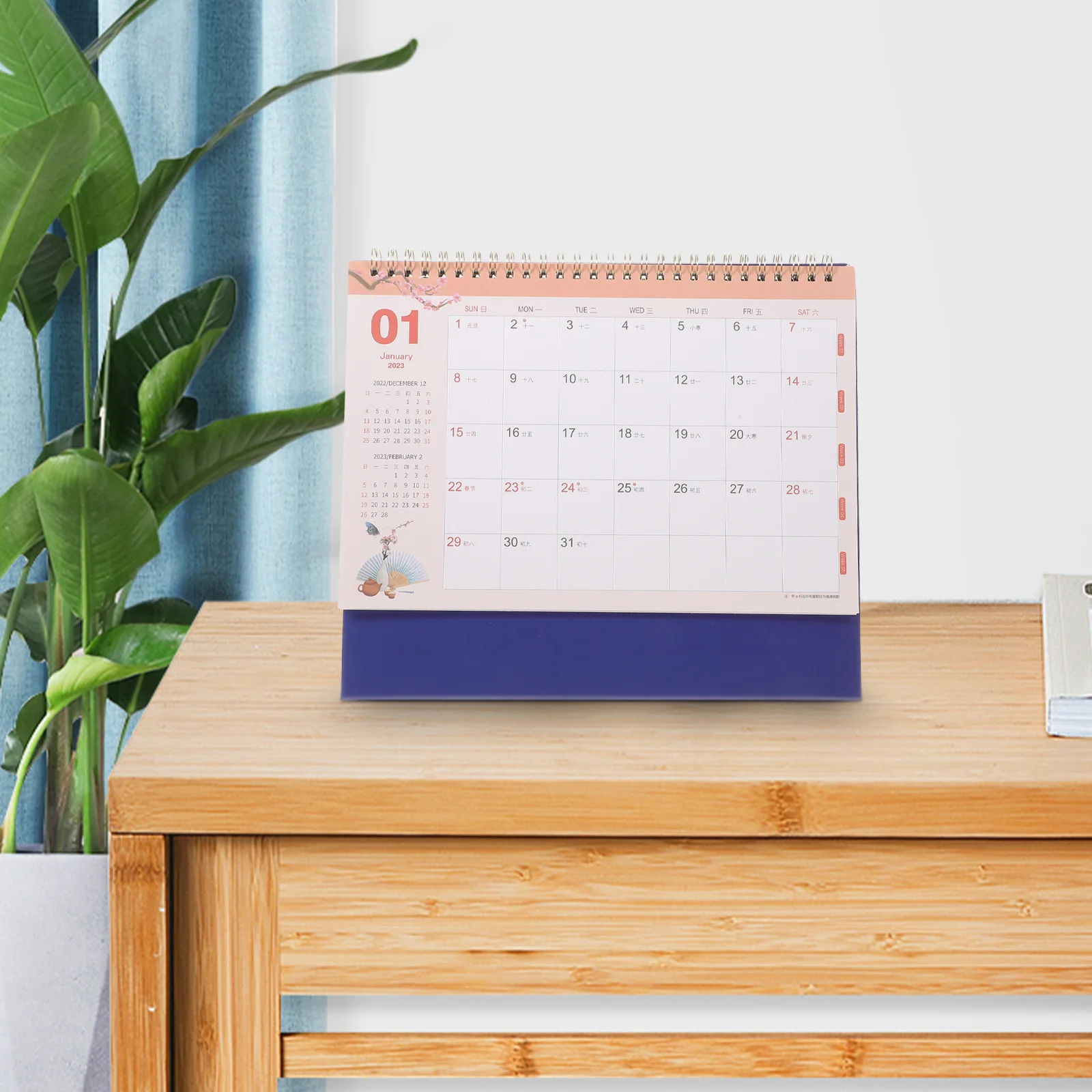 

Sturdy Desktop Business Calendar Monthly Household Office Decorative Standing Thick Paper Iron Smooth Pages Binding