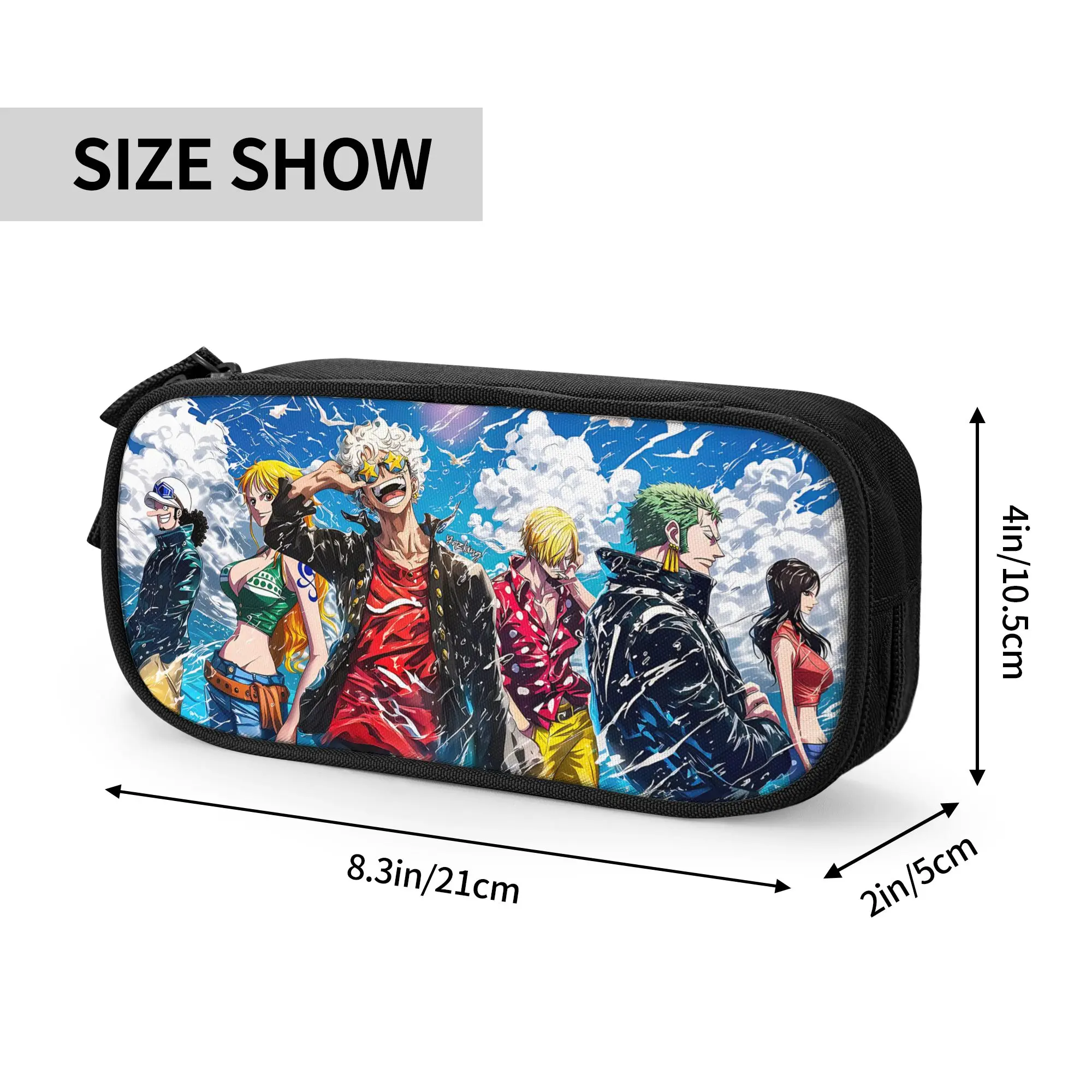 Custom Anime One piece Theme Large Capacity Bags for Child  School Pencil Bag for Boys Gilrs Kids