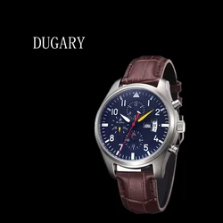 Dugary-メンズ自動機械式時計,ステンレス鋼,防水,発光,46mm