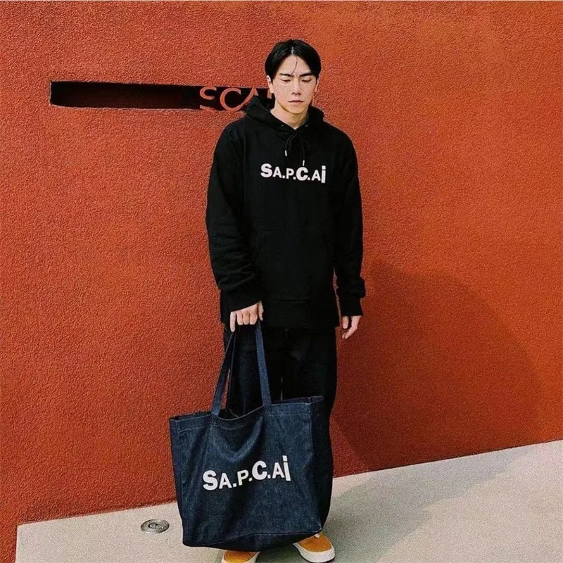 Keep Good Goods by Yourself! Sacai and ECC Two-Side Denim Denim Canvas Tote Bag Shopping Bag Travel Bag