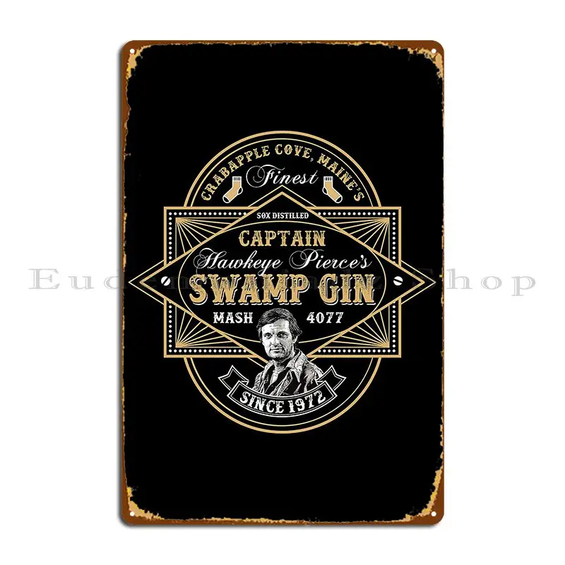 Captain Pierce Swamp Gin Metal Signs Custom Pub Wall Mural Create Mural Tin Sign Poster