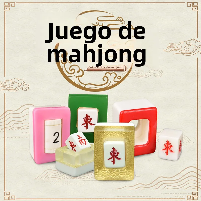 Fichas de Mahjong de Cristal, Acabado Manual, Direccional (Oeste, Noreste, Norteamericano, Sureste), Acrílico Transparente, p...