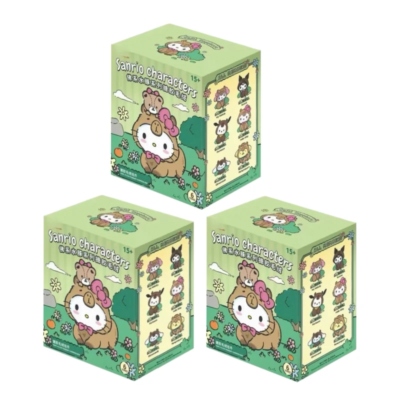 Originele Sanrio Figuren Capybara Serie Vinyl Gezichtshangers Blind Box Speelgoed Kawaii Kunomi My Melody Cinnamoroll Meisjes Cadeaus