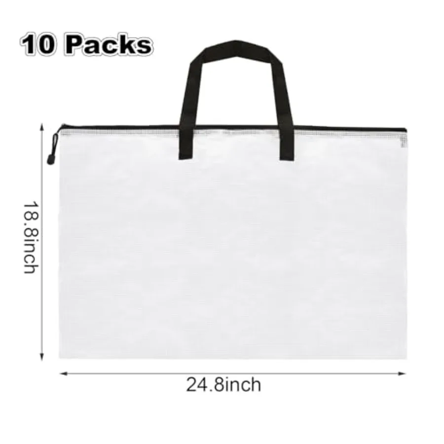 10 pezzi borsa per portafoglio artistico in plastica 18 x 24 pollici custodia per portafogli artistici custodia per poster artistico contenitore per poster scrapbook