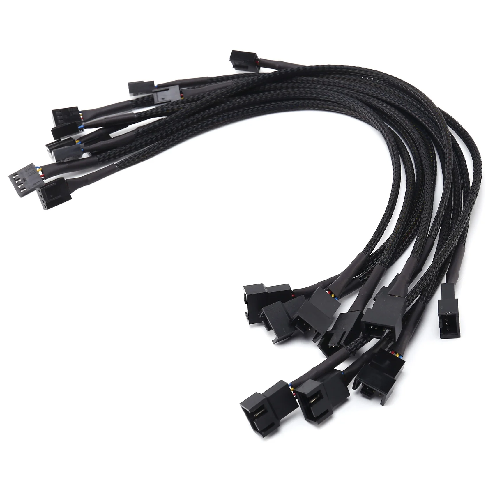 10PCS 4 Pin PWM Fan Extension Power Cable Connector Case Male to Female Extending Cables Compatible with 4 Pin/3Pin Fan