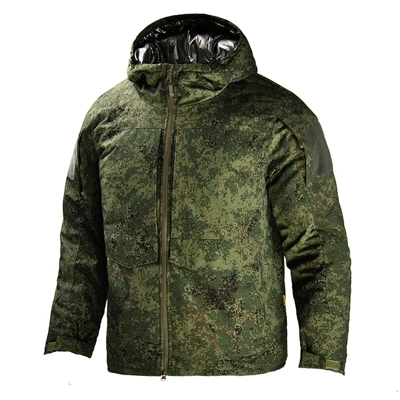 Camo militar dos homens terno tático, impermeável nos corta-vento, multi bolso Hoodie, camping uniforme, inverno, novo