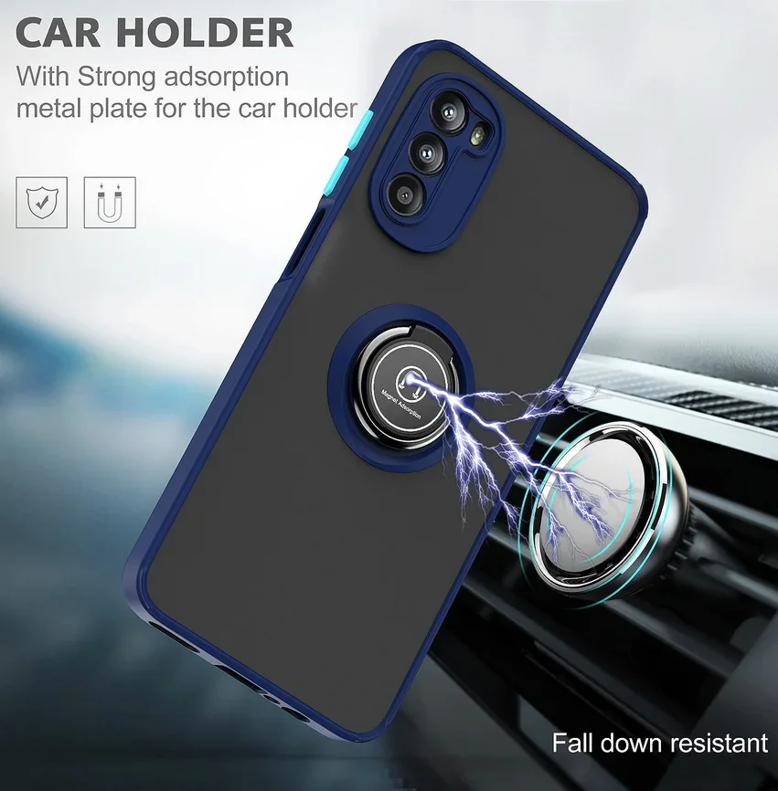 Rotatable bracket case for Moto G42 G52 G22 G31 G41 G60S G60 G50 G30 G20 G10 E20 E40 G Power Pure Stylus 2022 Finger Ring Cover