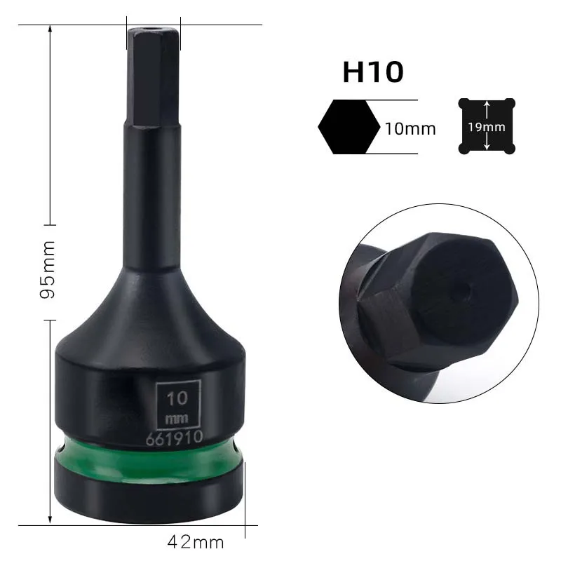 T25H10-H36 Socket Adapter with 3/4 Inch Square Drive Interface for Secure Fit on Pneumatic and Electric For Impact Wrench Tools