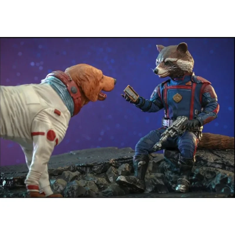 In Stock Original HOTTOYS MMS708 ROCKET RACCOON with Space Dog Cosmo 1/6 Movie Character Model Art Collection Toy Gift