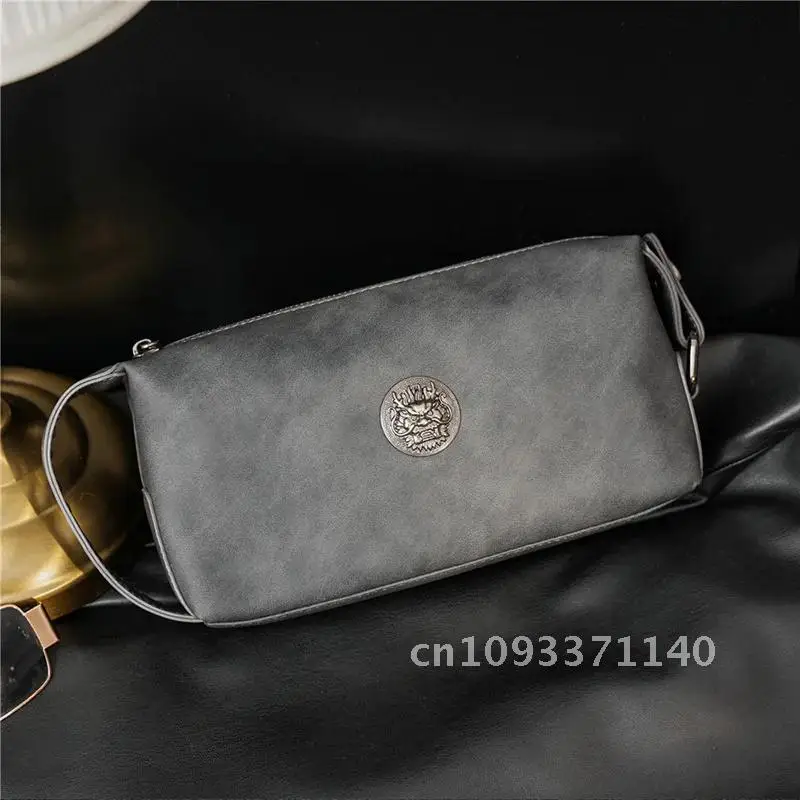 Bolso de mano informal de negocios para hombre, bolso de mano suave para móvil, cartera para teléfono, bolso de cuero Pu, novedad de 2022