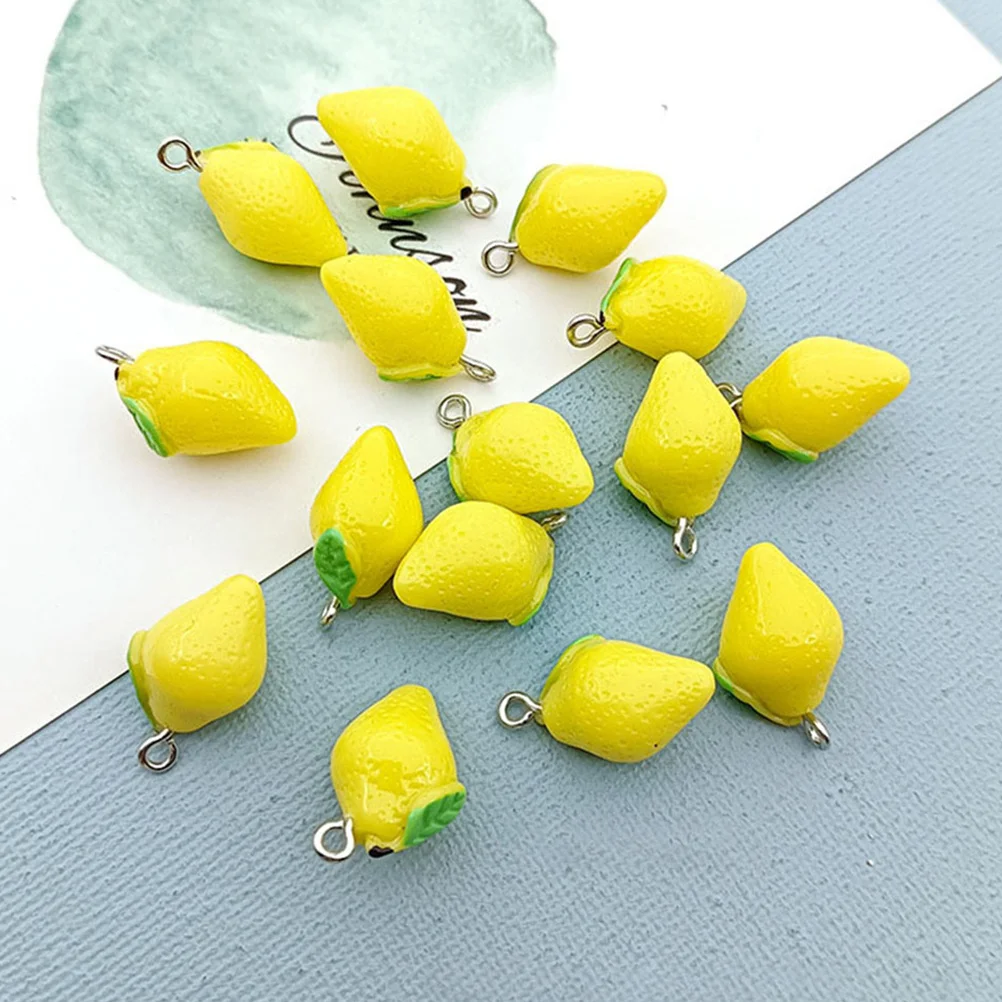 20 ciondoli in resina con limone, pendenti creativi con frutta, creazione di gioielli fai da te, bracciale, collana, orecchini, accessori estivi
