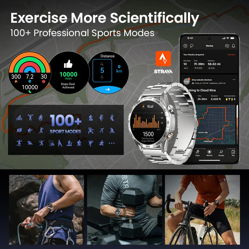 ساعة ذكية HAYLOU Solar 5 للاتصال الصوتي بشاشة AMOLED مقاس 1.58 بوصة 60 هرتز ساعة ذكية لمراقبة الصحة 24 ساعة ساعة ذكية رياضية للرجال