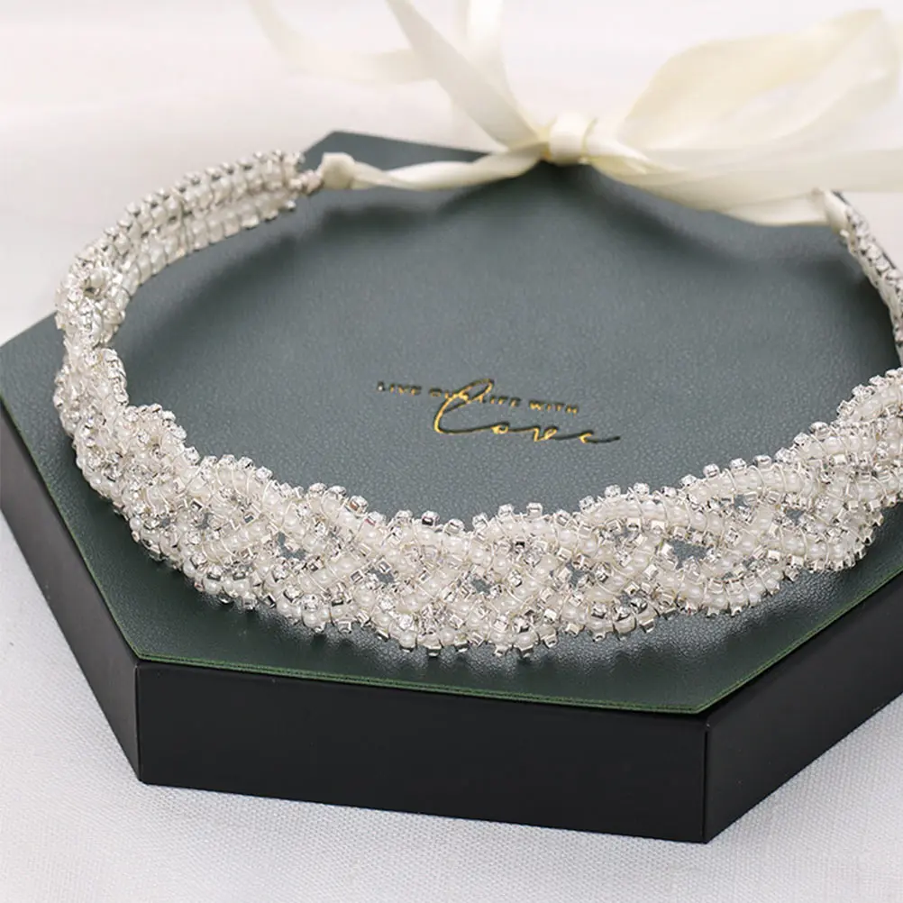 

Elegant Wedding Bridal Bridesmaid Beaded Headband Headpiece Headwear Crown Formal Party Accessory For Women Fits Most Head Sizes