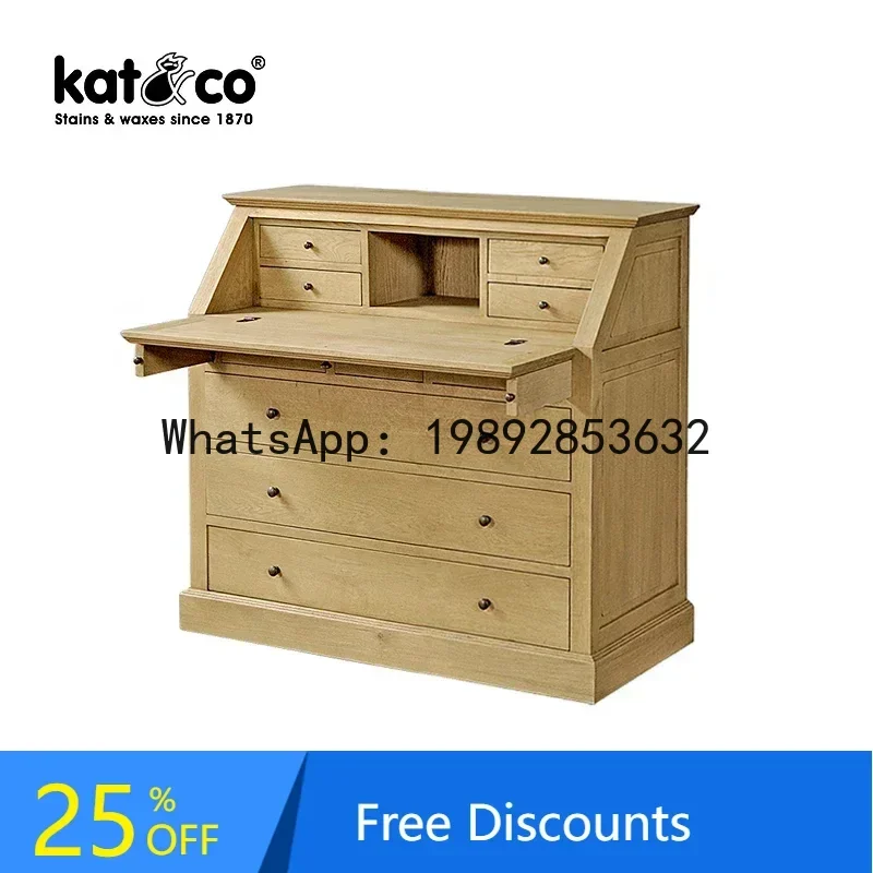 

B1 Solid Wood Writing Desk Storage Chest of Drawers Bedroom Makeup Dual-Use Oak Piano Storage Bookcase