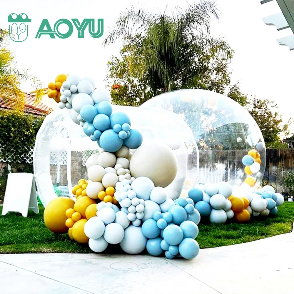 AOYU Heated Glamping Windproof And Waterproof Domos Inflatable Luxury Bubble Balloon Bouncy Castle Tent Hotel For Sale Pop Up