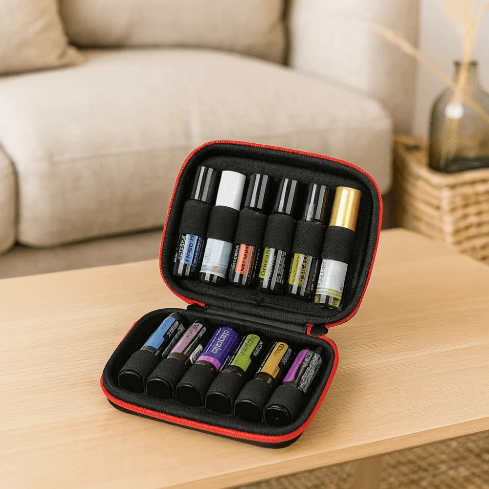 

12 Slots Essential Oil Case Shockproof 10ML Capacity Aromatherapy Storage Bag Moisture-proof Hard Shell Box Travel
