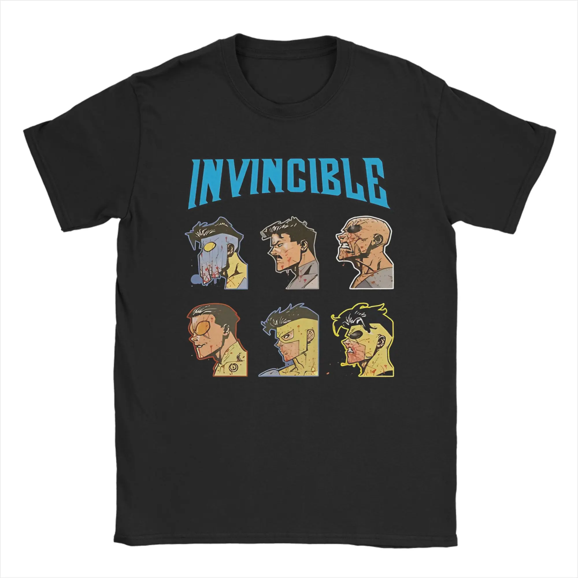 Men Invincible Comic Book Character Profile Design T Shirts Cotton Top Tees Summer Funny Short Sleeves T Shirt O-Neck Tee Shirt