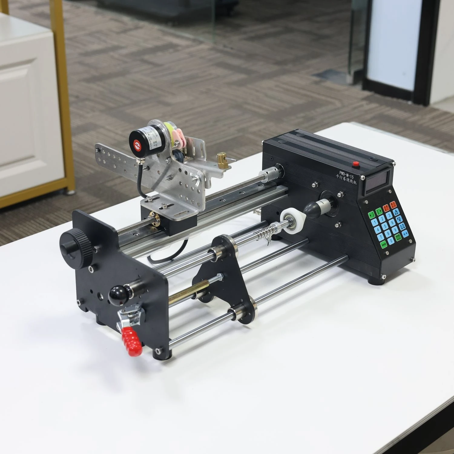 PWD-M-15 pequena multifuncional inteligente máquina de enrolamento de plástico para bobina rebobinamento fio cone fio de pesca design plano