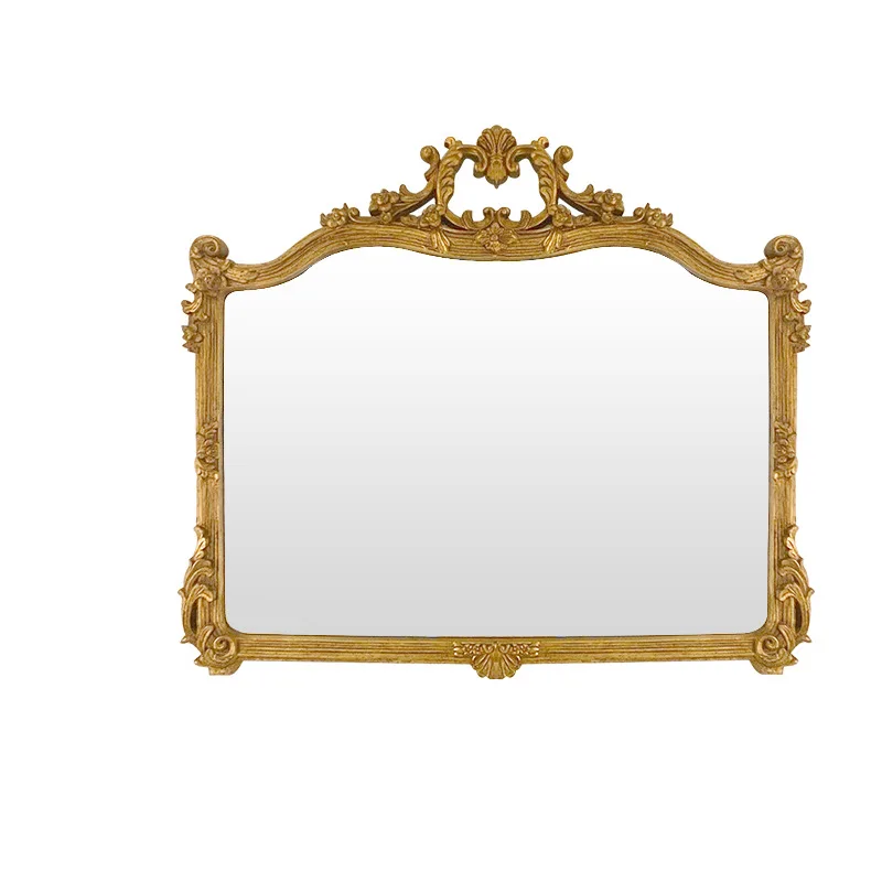 

French bathroom retro mirror frame bathroom mirror wall-mounted bathroom cosmetic defogging mirror anti-fog smart