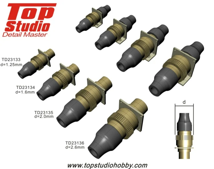 Top Studio 1:12 2.6mm Metal Joint Pipeline Set TD23136 Modify and Assemble Model Accessories