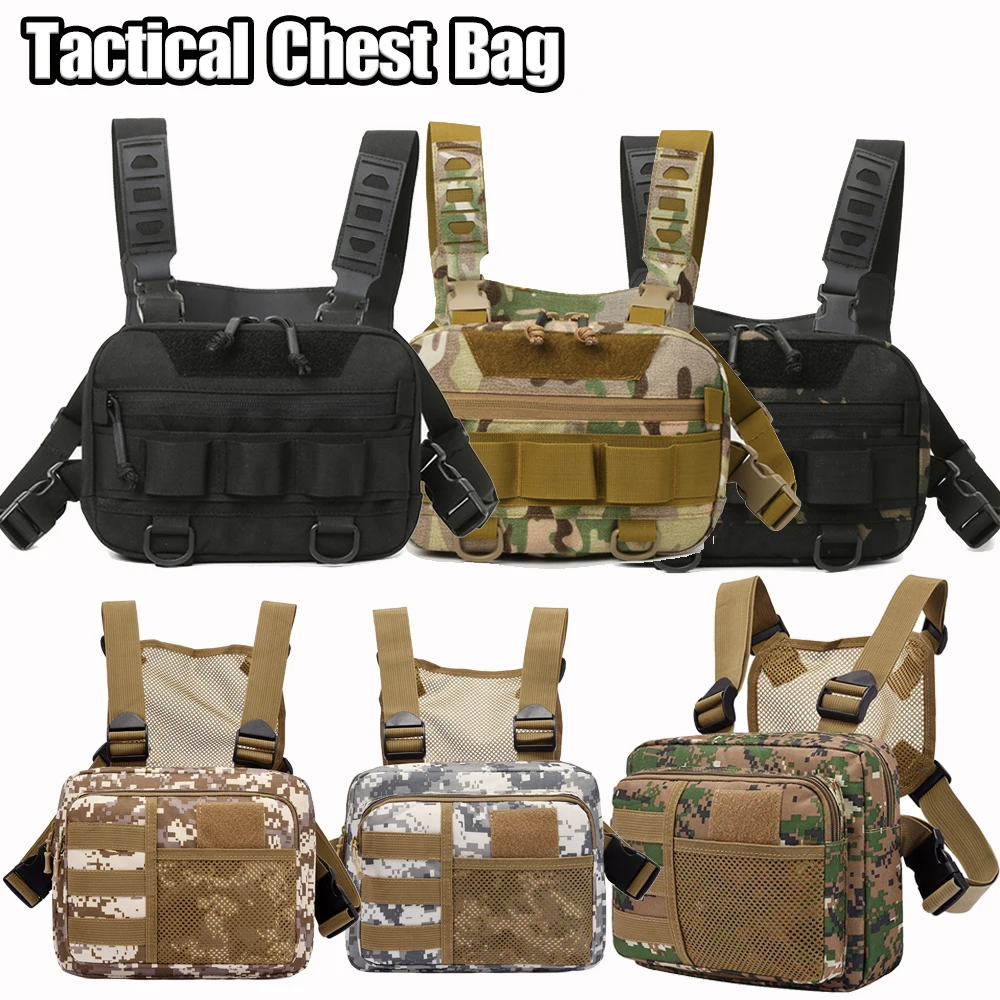 Tactical Chest Rig Backpack Camping Recon Kit Bag Molle Vest EDC Front Pouch Multi-Purpose Daypack For Hiking Fishing Lure Pack