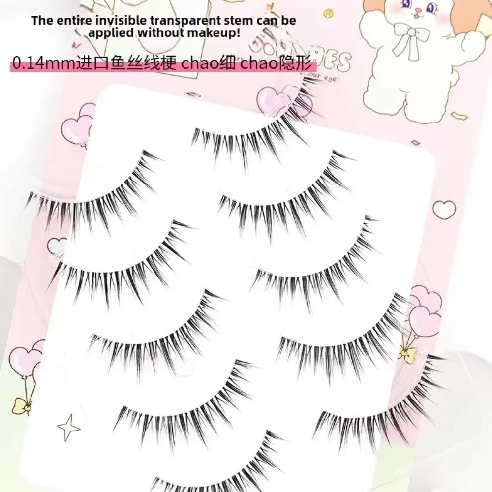 5 Paar falsche Wimpern, natürlich aussehende Make-up-Werkzeuge und Zubehör, verlängerte Wimpern, einfach für Anfänger, natürliche Wimpernstreifen