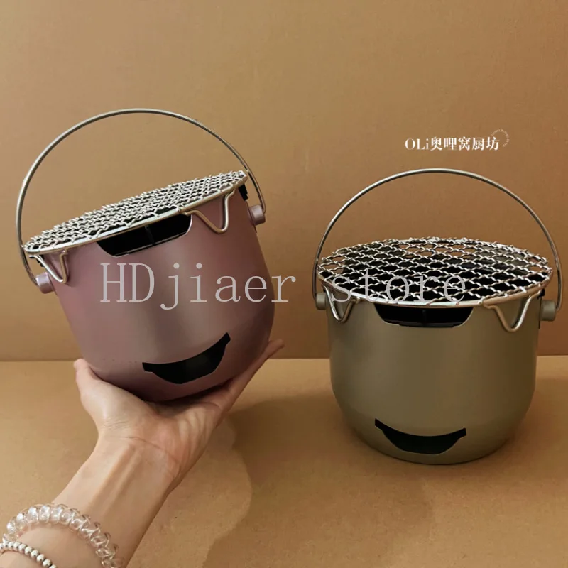 

Mini Small Carbon Stove Outdoor Portable Household BBQ Stainless Steel Enclosure Stove Tea Olive Alcohol Korean Barbecue Stove