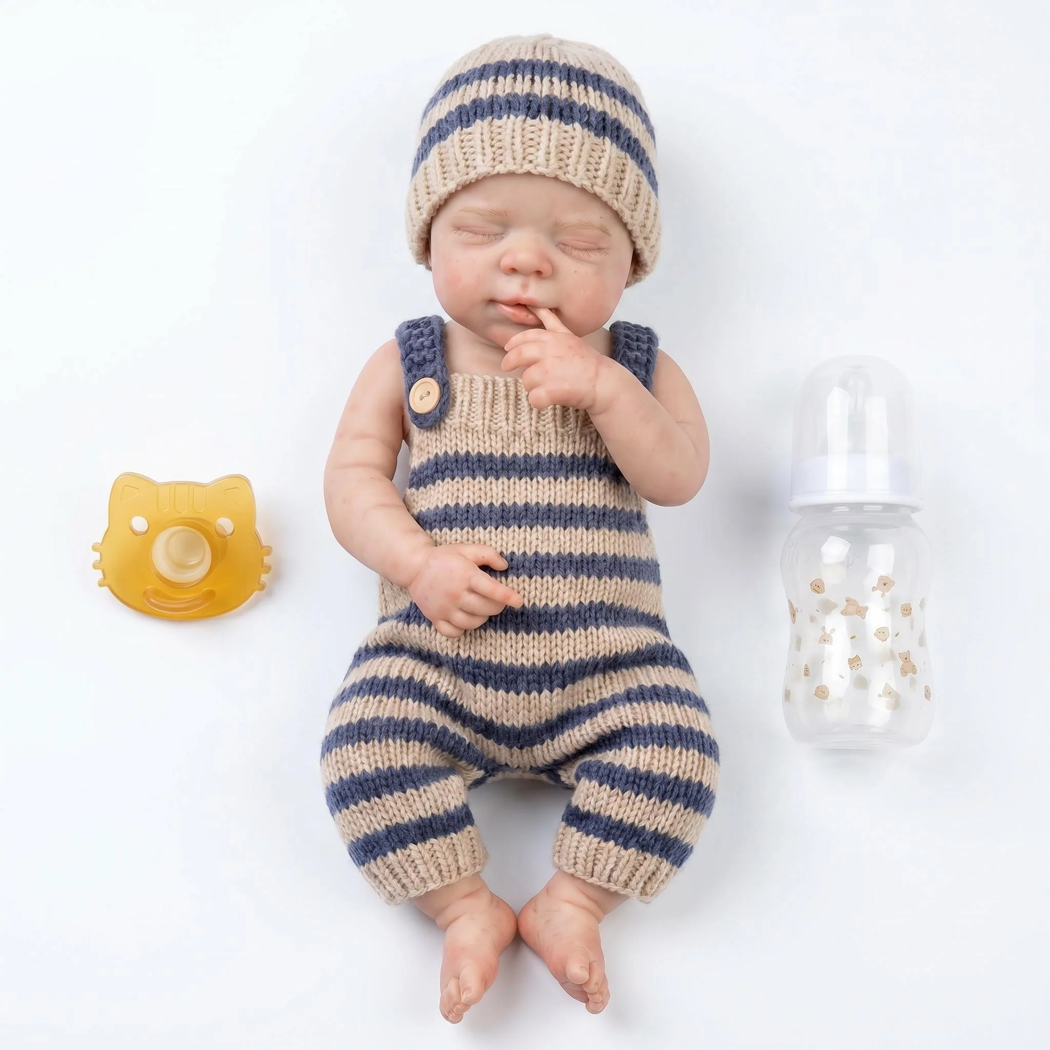 NPK 18-inch Pascale Full Solid Platinum Silicone Baby Doll Real Weight Pacifier Included Life-Size Collectible Bebe Toy
