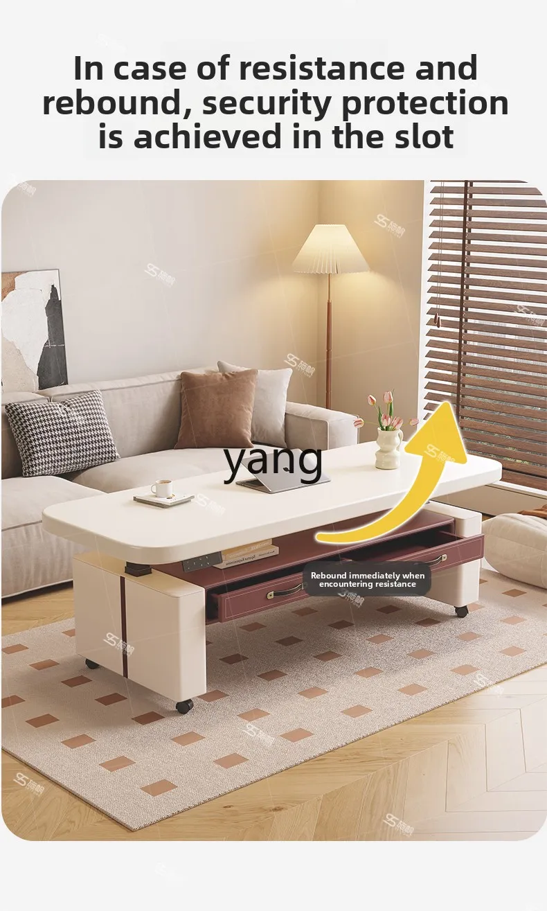 YJQ الخشب الصلب متعددة الوظائف رفع طاولة القهوة طاولة الطعام غرفة المعيشة شقة صغيرة درج شرفة طاولة شاي صغيرة