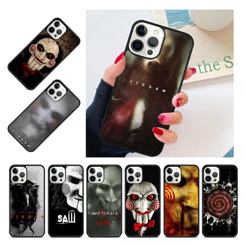 Jigsaw Saw Horror Phone Case Cover For iPhone 15 16 14 13 12 Pro Max mini 11 Pro Max XS XR Plus Coque Shell