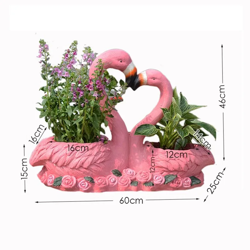 Imagem -05 - Potenciômetro Criativo do Flamingo Ornamento Animal Rosa para o Presente do Casamento Janela Exterior da Loja do Quintal do Jardim Decoração do Valentine